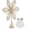 Ornativity Jewel Flower Tree Topper - Gold Glitter Sparkling Metal Wire Star Flower Topper with Sparkly Gem Finish Christmas Tree Top Ornament Decoration